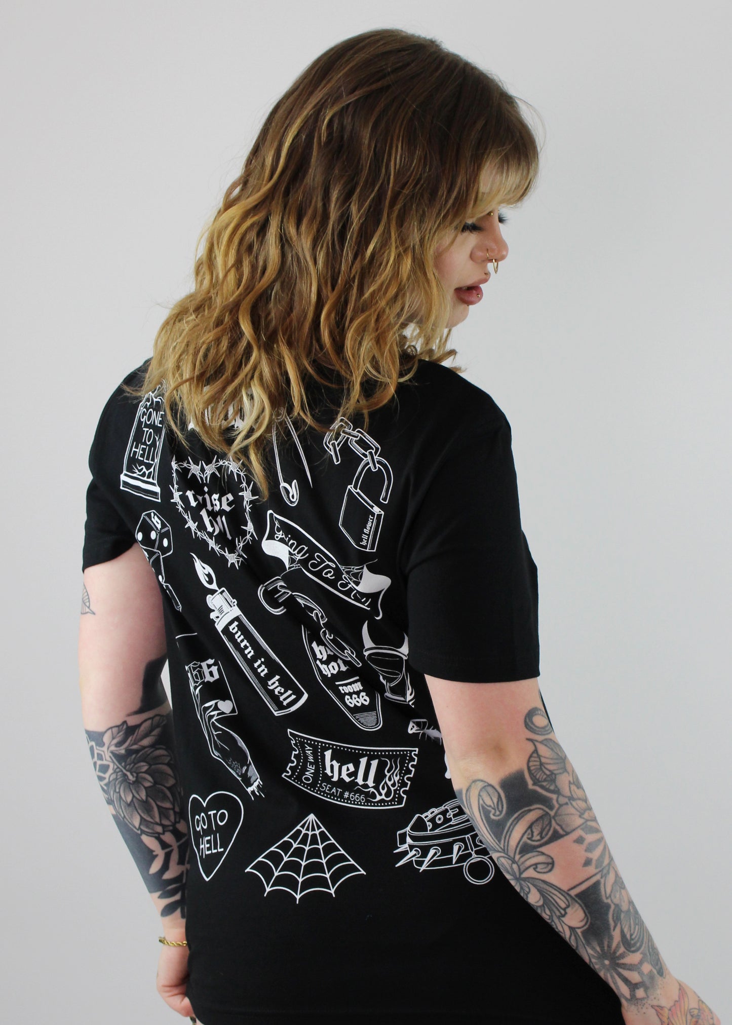 Flash tattoo t-shirt black