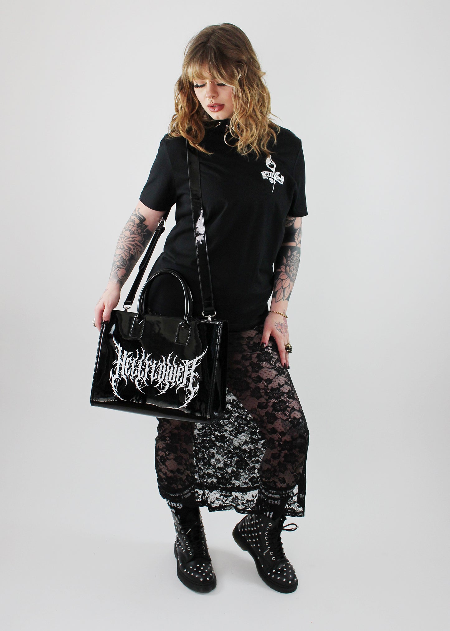 'Guttural' Patent Tote Bag