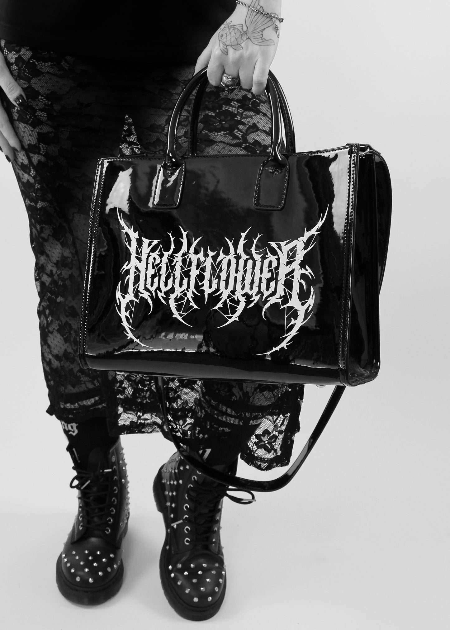 'Guttural' Patent Tote Bag