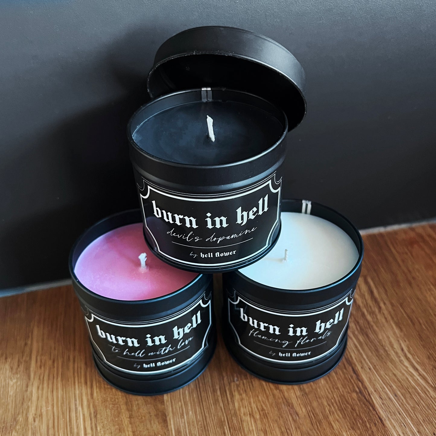 Burn in hell candles