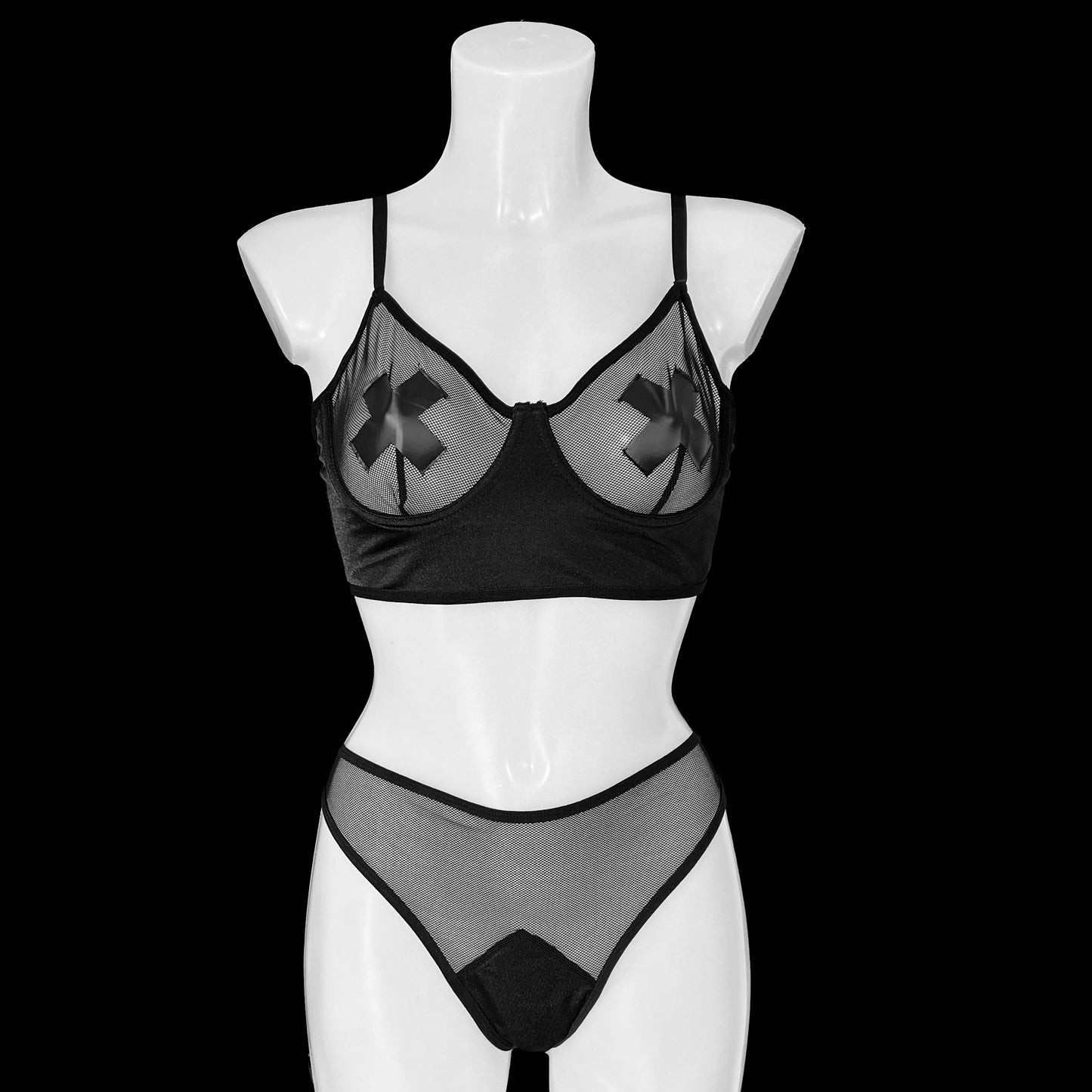 'Lex' mesh bralette set