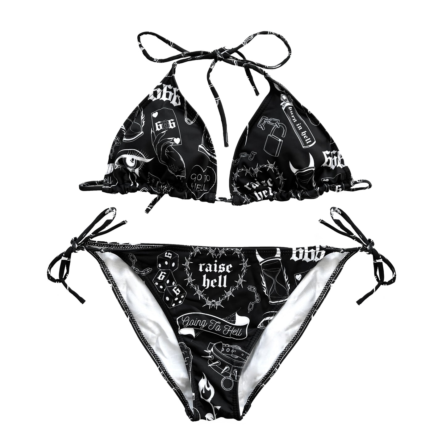 Raise hell tattoo bikini