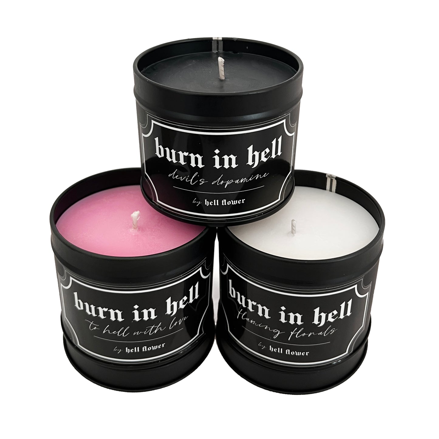 Burn in hell candles