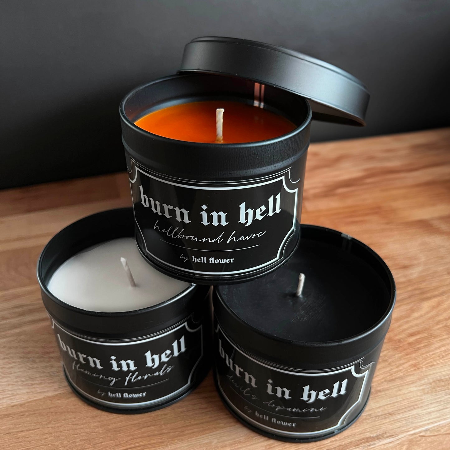 Burn in hell candles