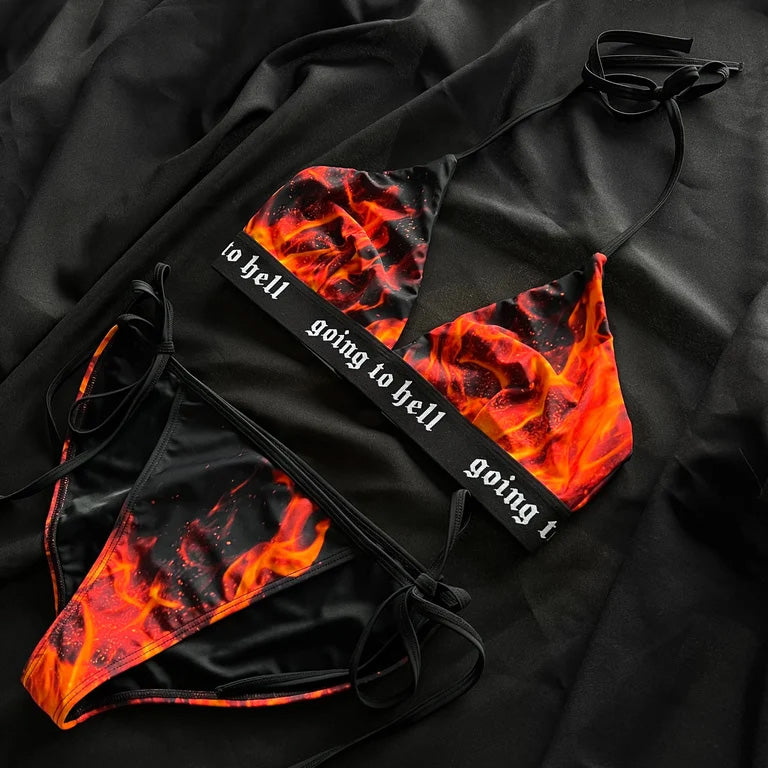 Going To Hell Flame Bikini