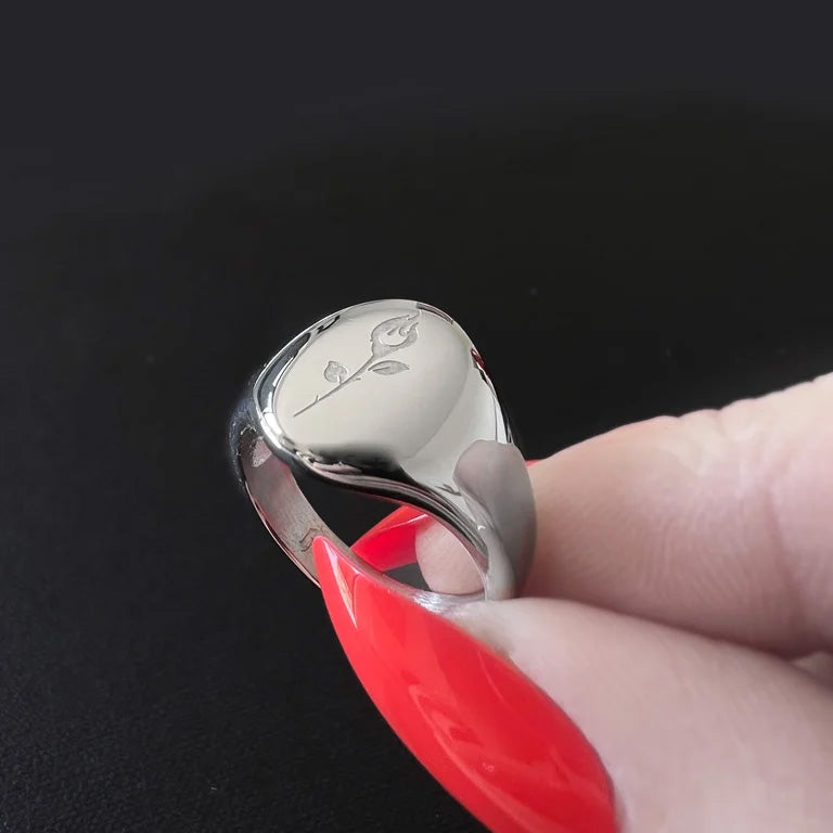 Hell Flower Signet Ring