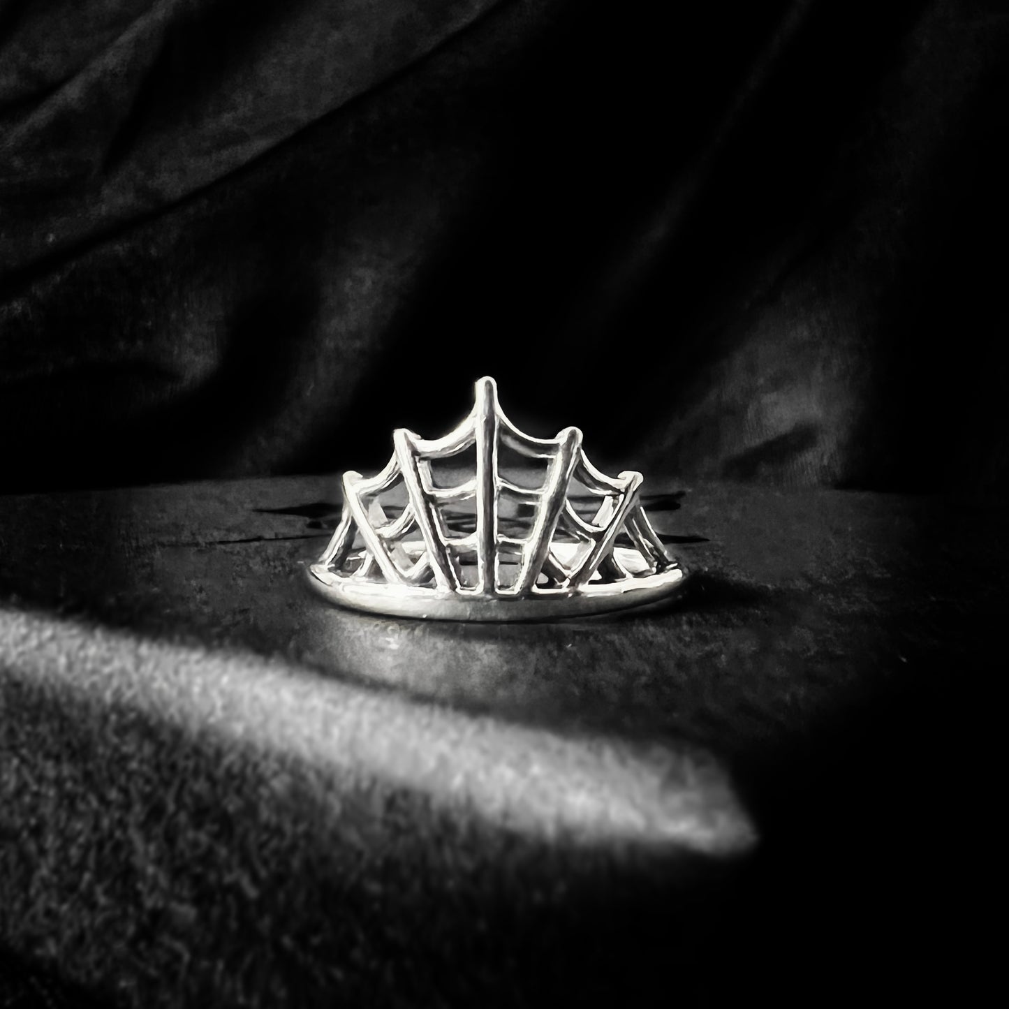 Silver web ring