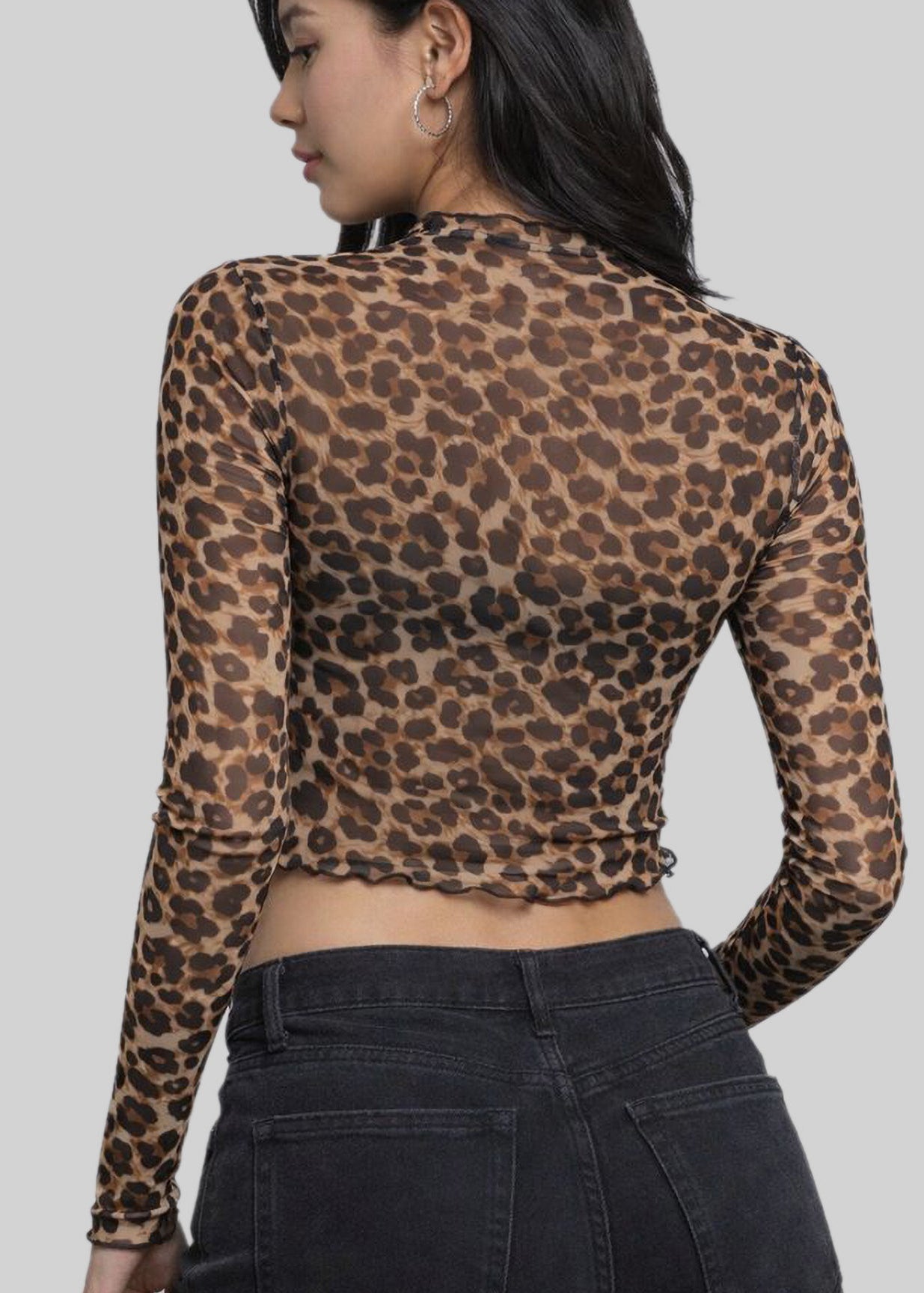 'Kiki' Mesh leopard top