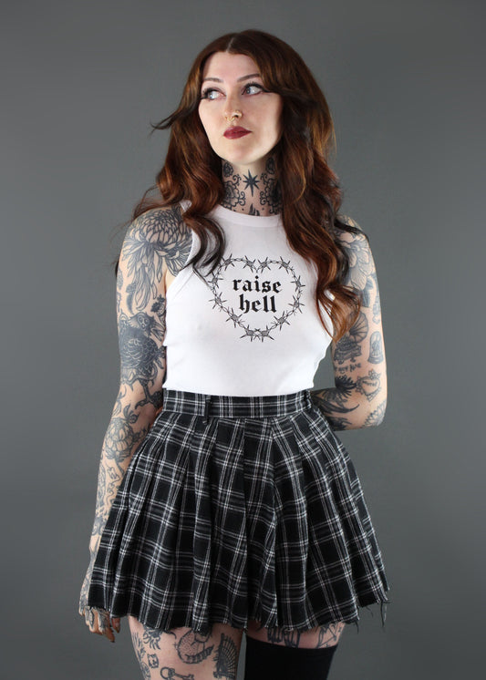 raise hell white tank vest