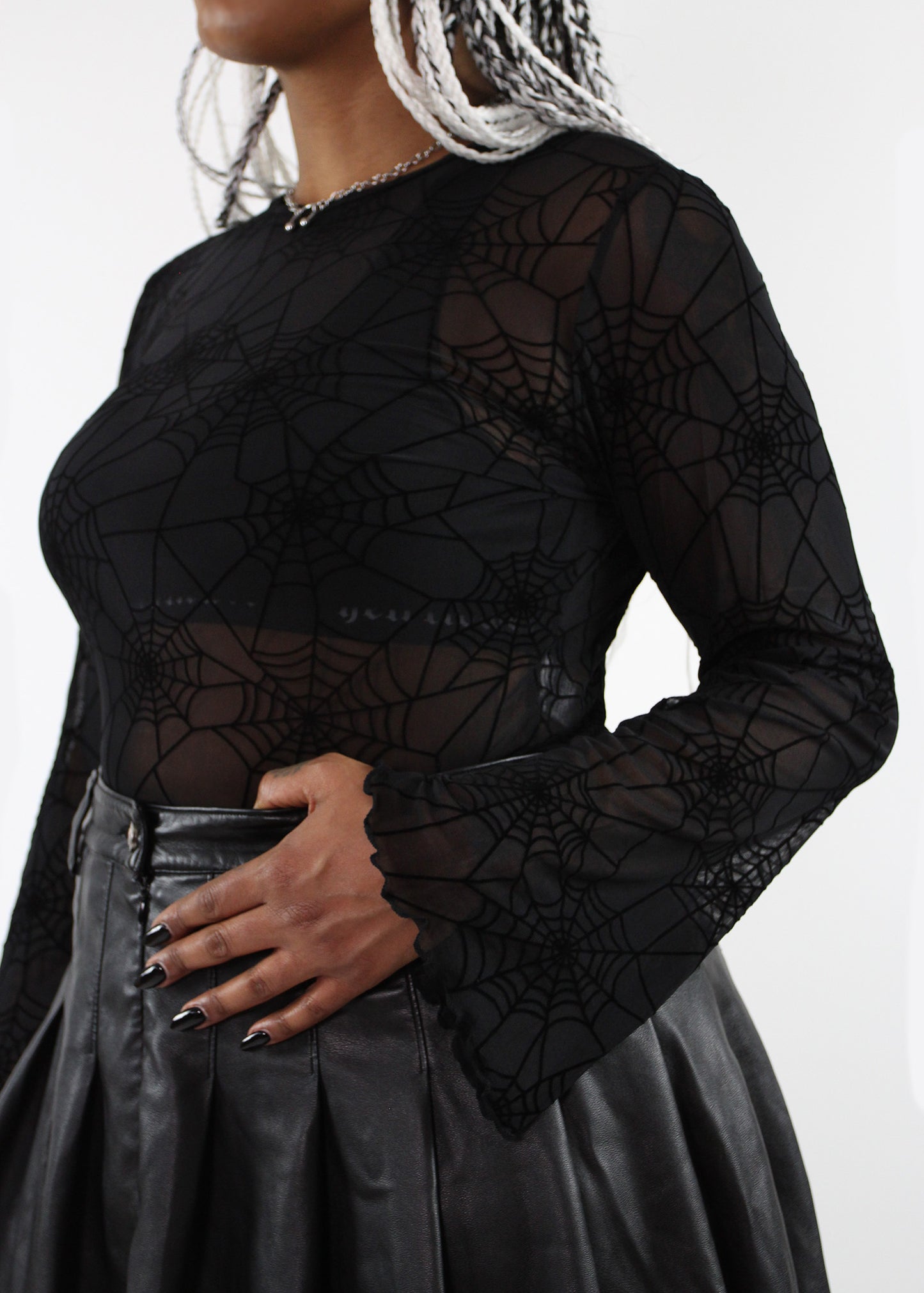 'Zaza' Mesh spiderweb top