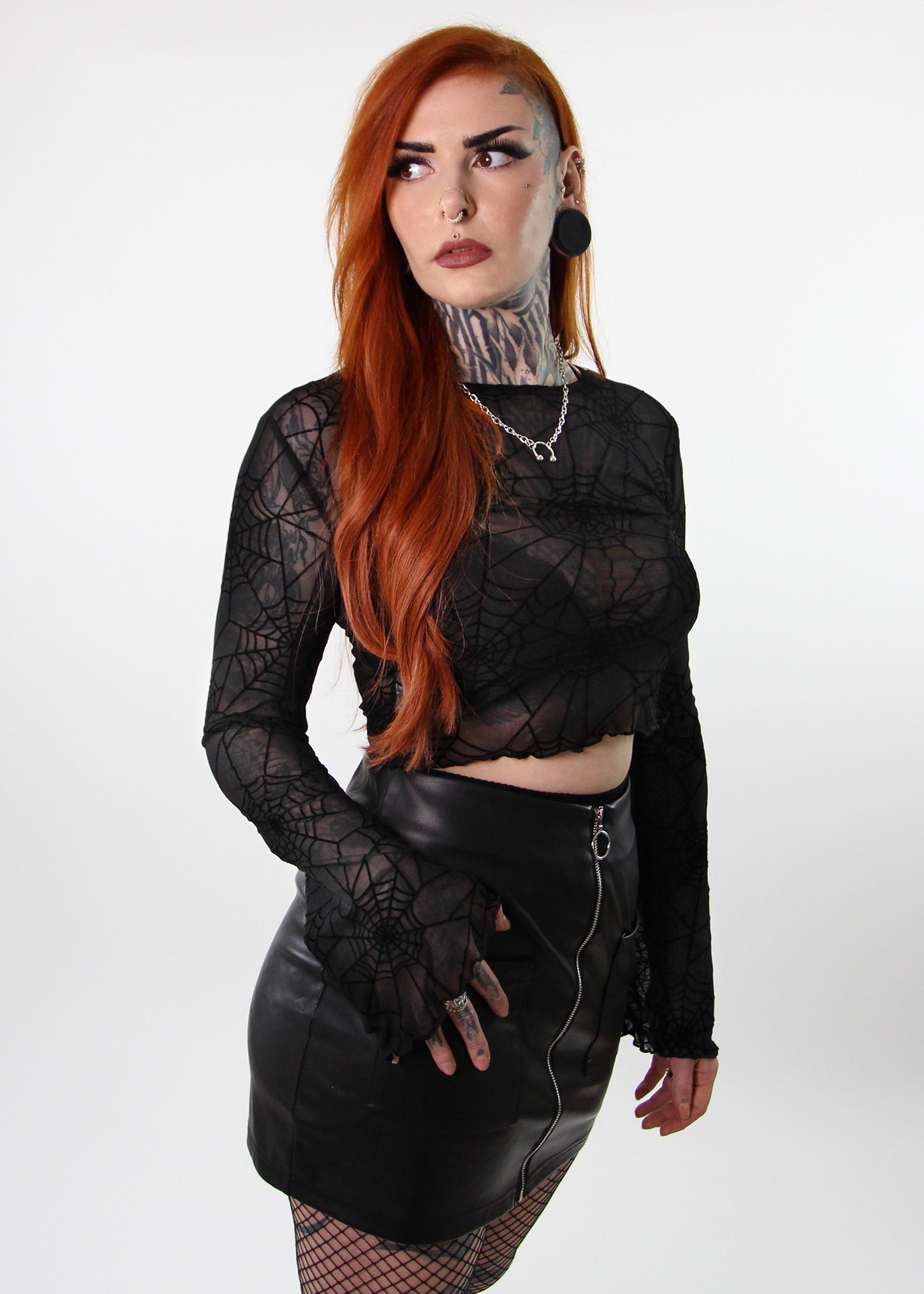 'Zaza' Mesh spiderweb top