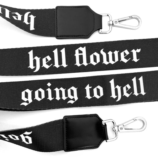 Hell Flower slogan bag strap