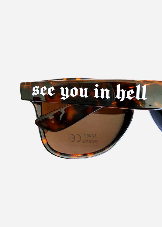 See You In Hell tortoiseshell Sunglasses