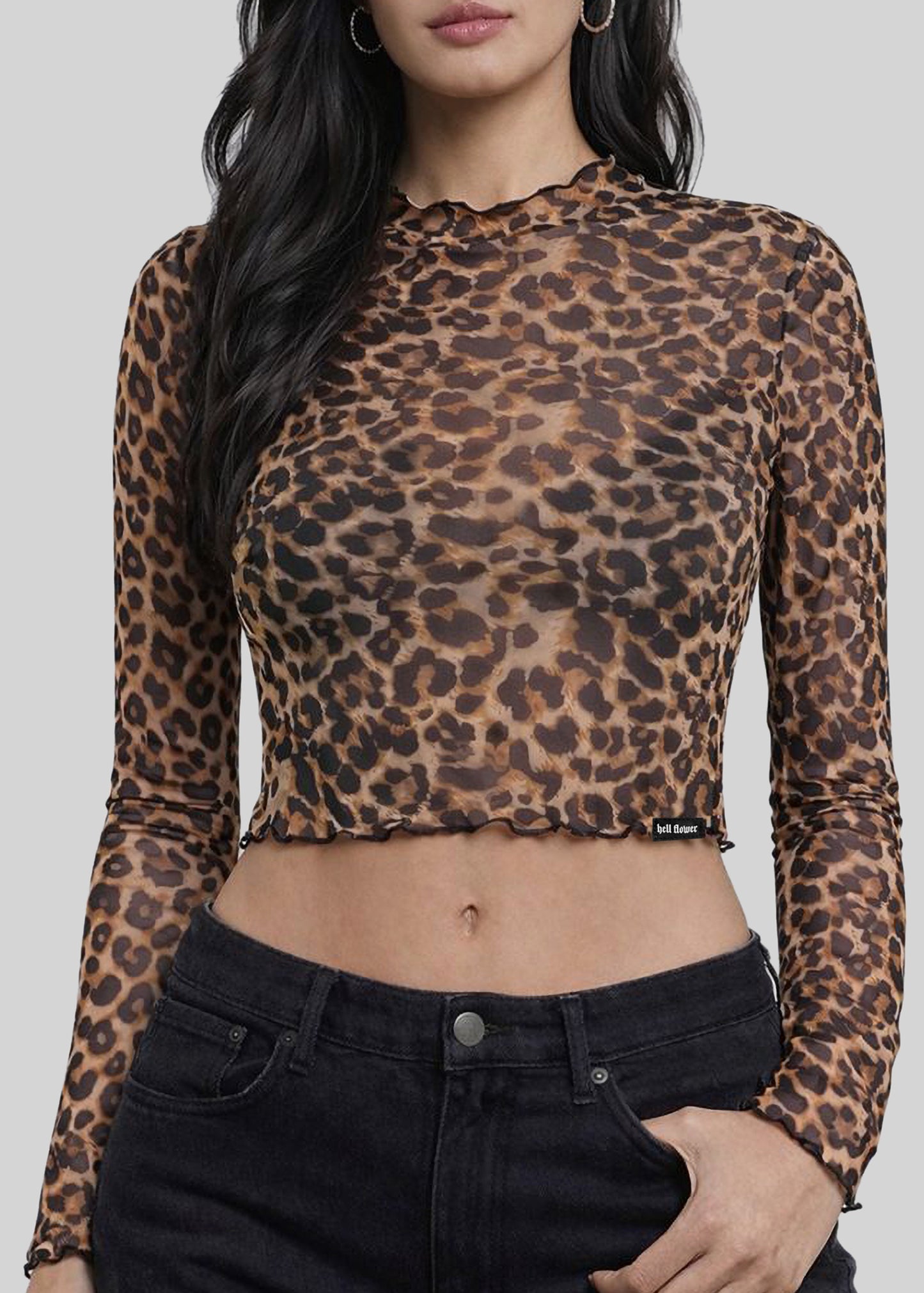 'Kiki' Mesh leopard top