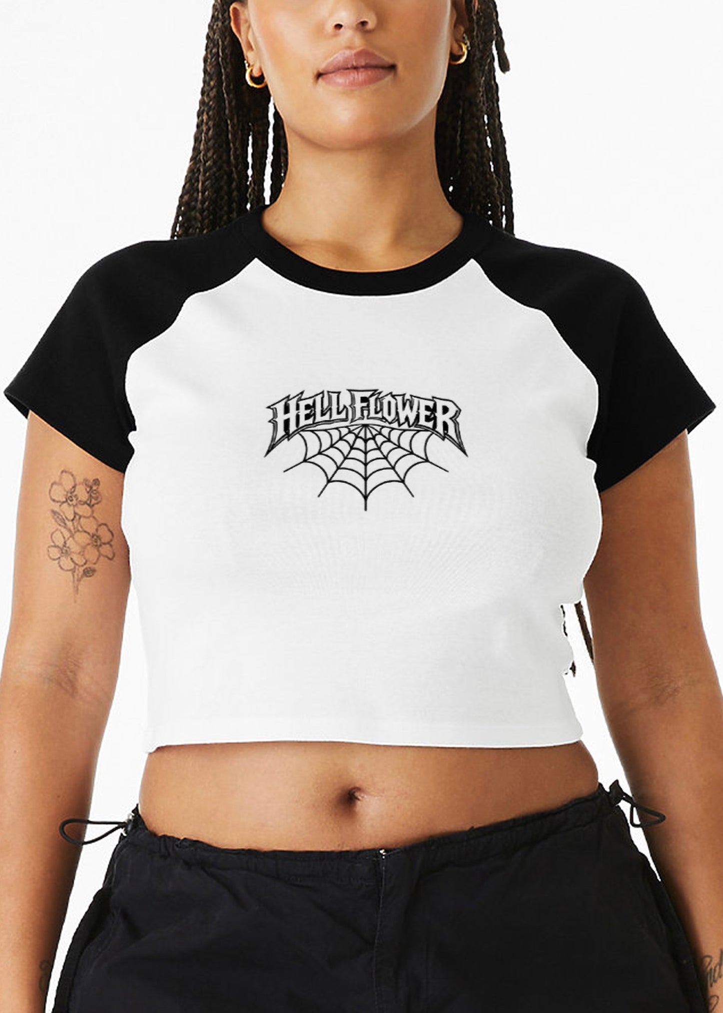 Webcore soft cropped contrast sleeve t-shirt
