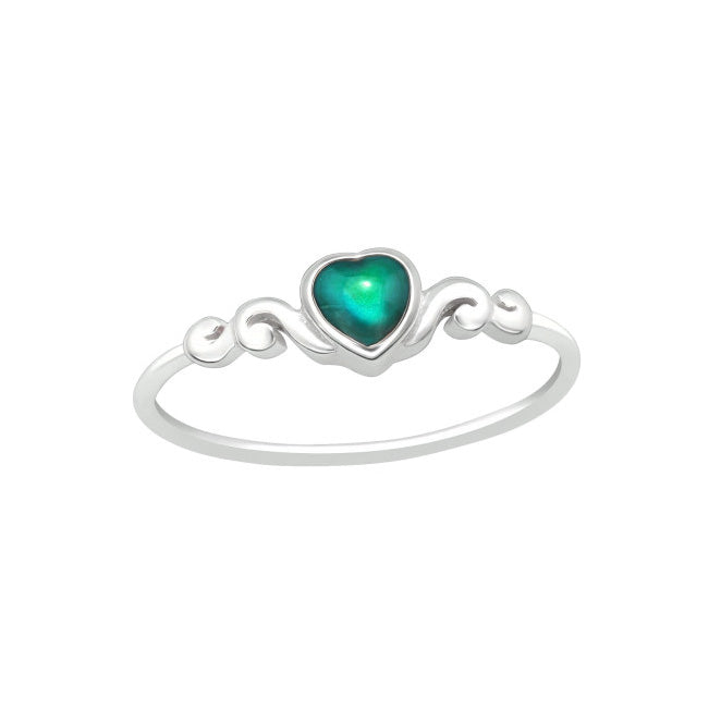 Sterling Silver Mini Heart Mood Ring