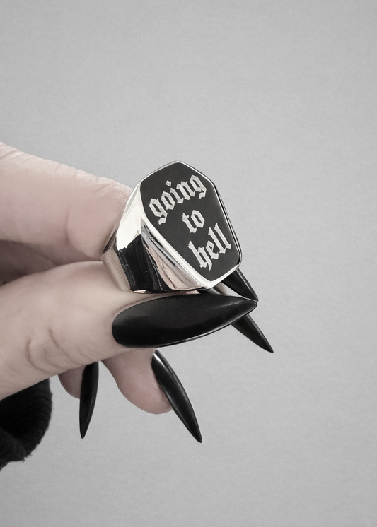Going To Hell Coffin Ring