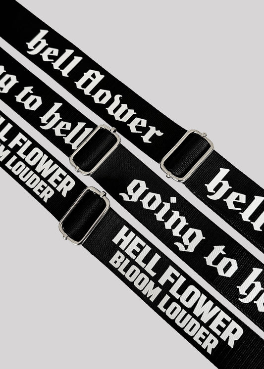 Hell Flower slogan bag strap