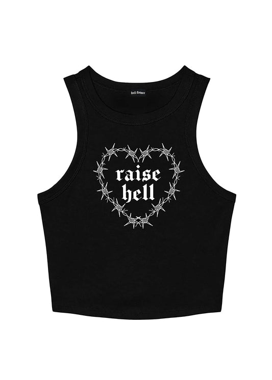 raise hell black tank vest